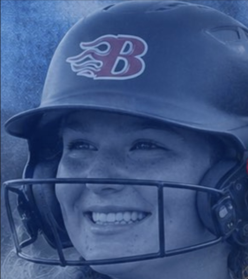 Adeline Camden in her Texas Blaze United batting helmet
