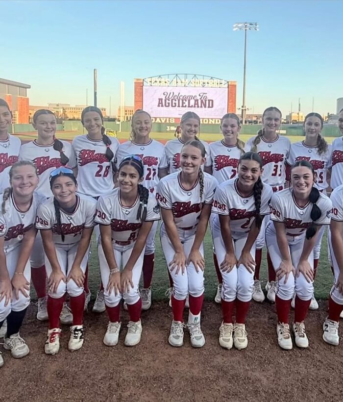 Texas Blaze United 14U team photo at Texas A&M